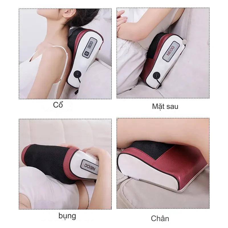 Gối Massage Hồng Ngoại 20 Bi Cao Cấp. THAFA Máy Matxa Cổ Vai Gáy 6 Nút  Bấm Đa Chức Năng Bảo Hành 12 Tháng