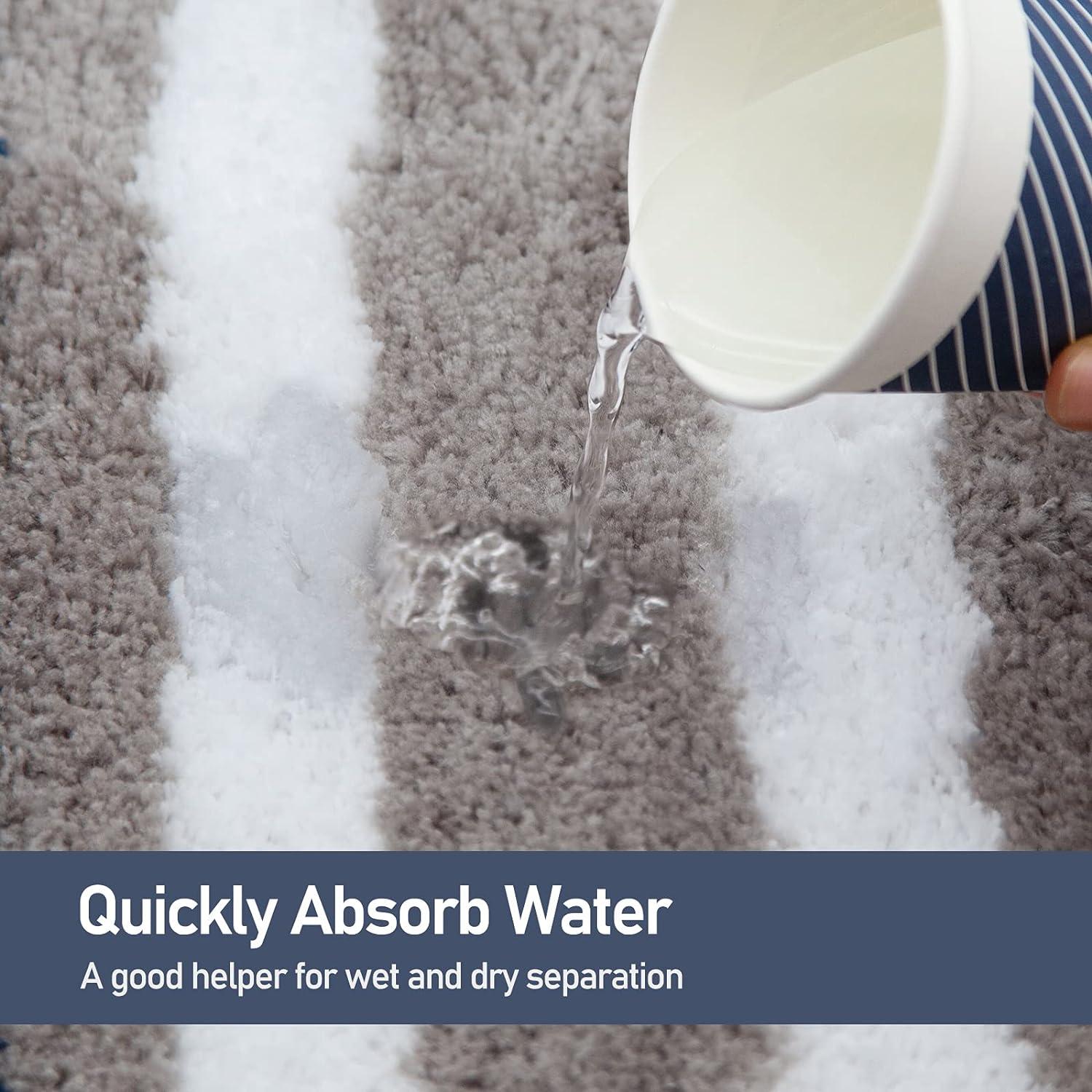 Thảm nhà tắm chống trượt Thảm nhà bếp Thảm phòng tắm mịn Thảm nhà tắm sợi nhỏ mềm, Nhanh khô, Thấm nước, Có thể giặt bằng máy-40 x 60cm（Xanh dương）