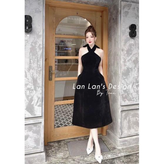 ĐẦM CỔ YẾM MIDI DÁNG XOÈ DỰ TIỆC