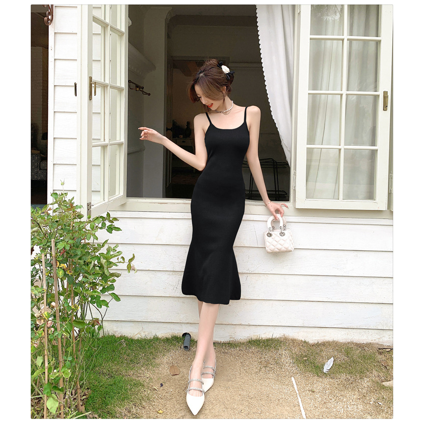 Đầm body nữ hai dây dáng dài maxi