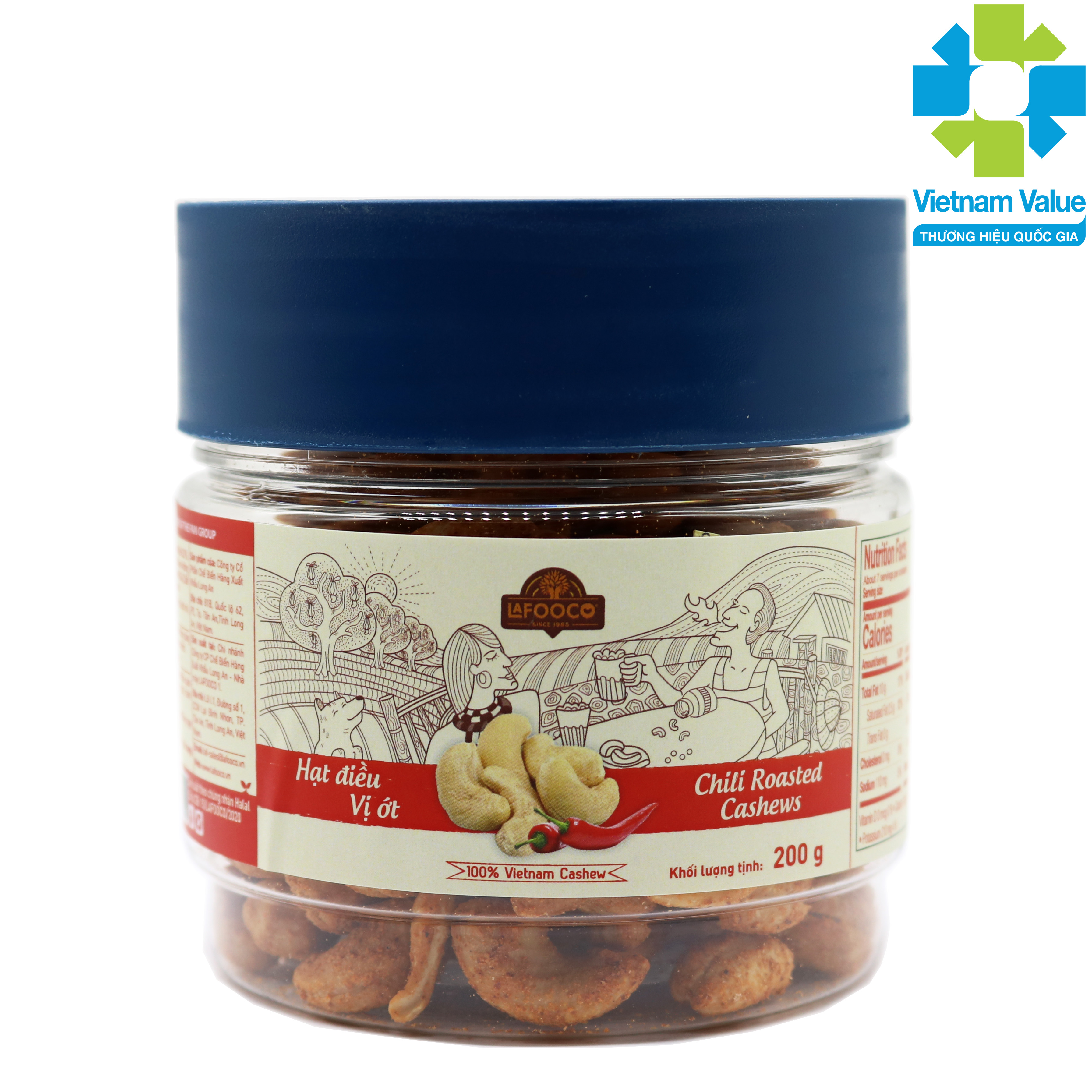 Hạt điều vị ớt 200g LAFOOCO Chili Roasted Cashew Nuts