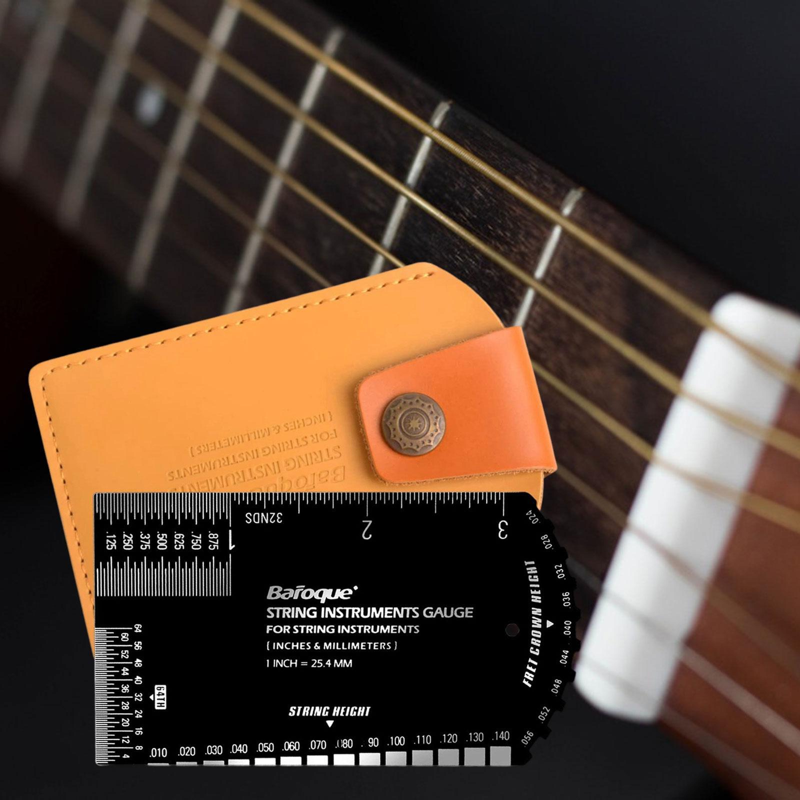 String Action Gauge Ruler Guitar Set Up Ruler Gauge for Bass Electric Bass Ukulele