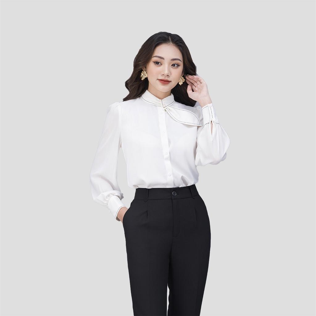 Áo sơ mi dài tay LUPERI LFSM1218 kiểu công sở cổ cách điệu trẻ trung, thanh lịch