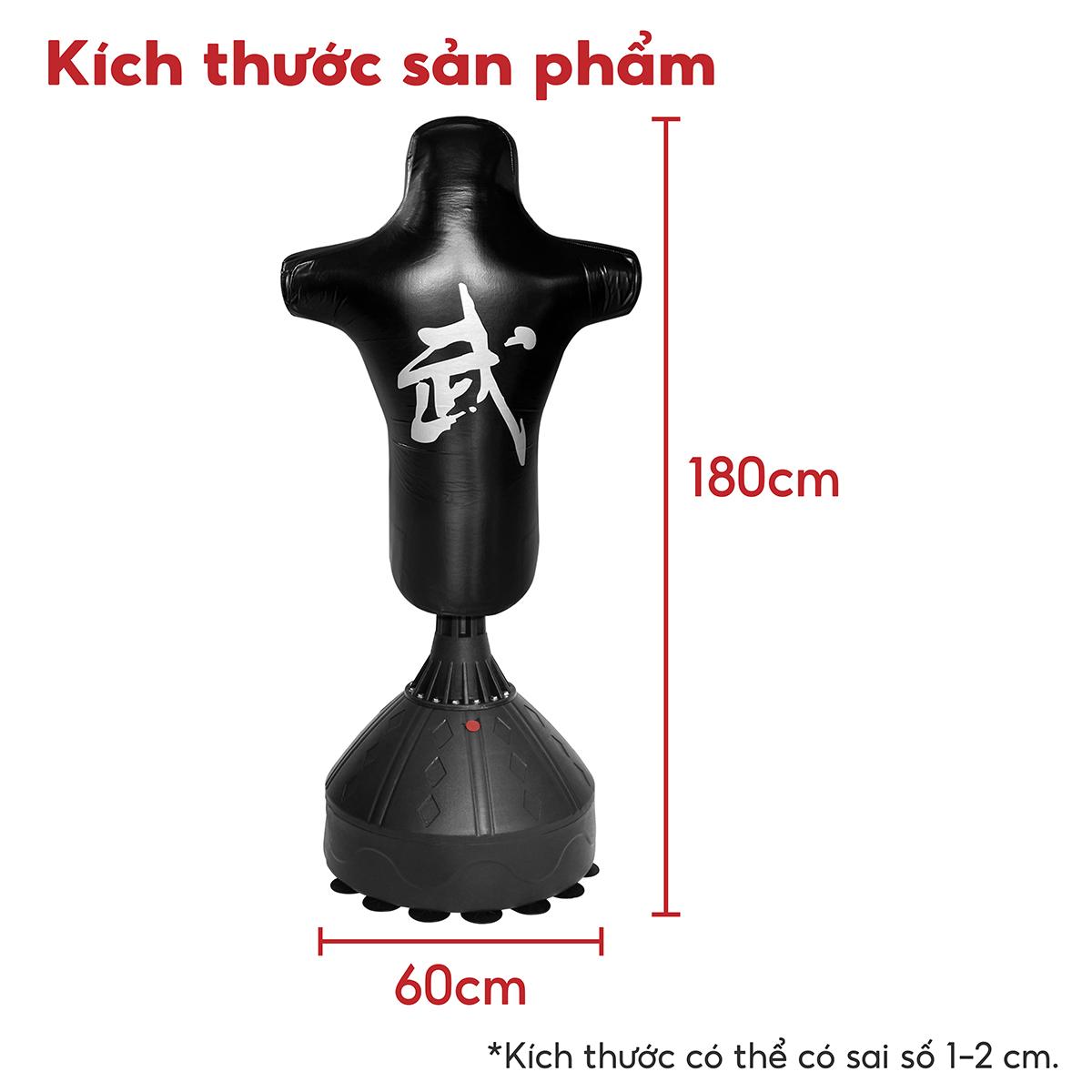 BG Trụ Đấm Bốc BG028 - Đen Tự Cân Bằng Cao Cấp BOXING PILE, Bao Cát Đấm Bốc Võ Thuật,Trụ Hơi Đấm Bốc Phản Xạ