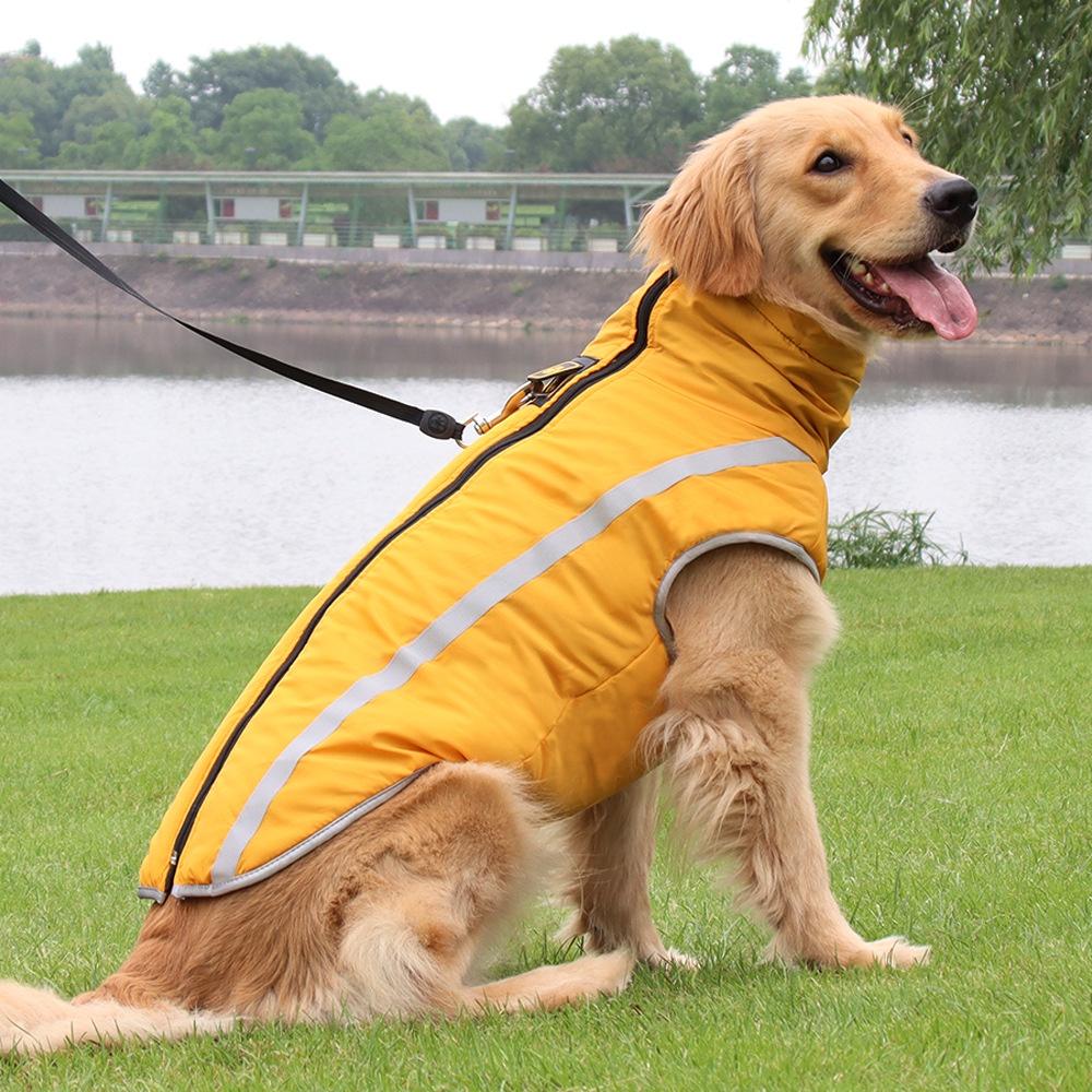 Áo khoác gió cho chó lớn Hipipet chất liệu OFOXD không thấm nước viền phản quang- áo cho chó lớn mùa đông