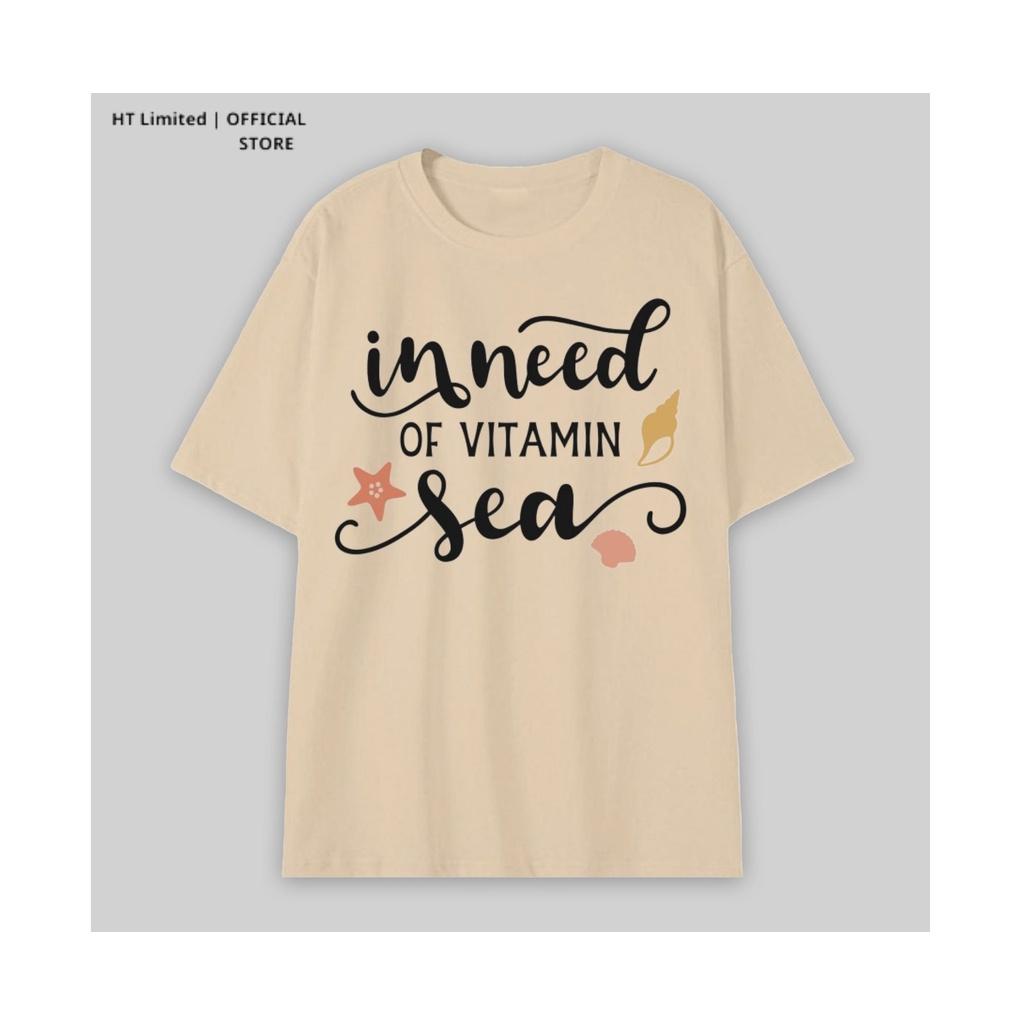 Áo thun thiết kế Unisex họa tiết in need vitamin sea basic local brand, Cotton Cao Cấp 100%