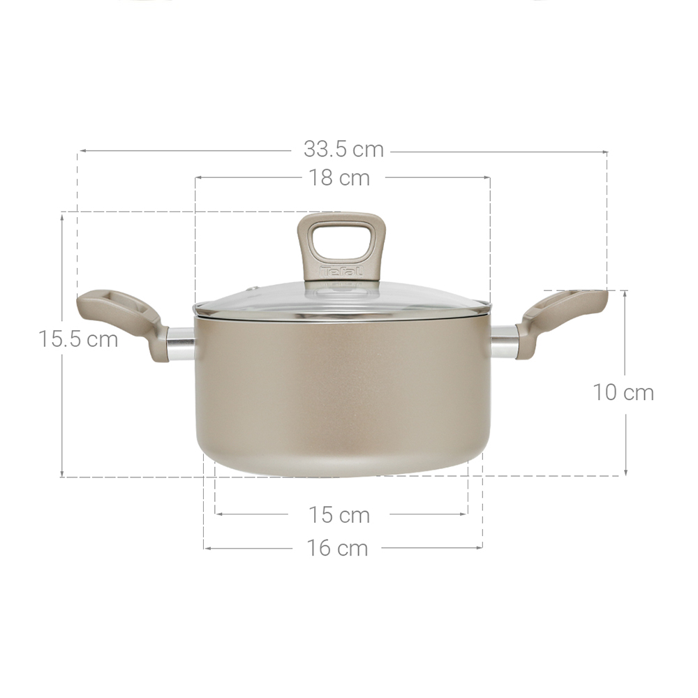 Nồi chống dính đáy từ Tefal Sensations H9104314 18cm (Đồng) - Hàng chính hãng