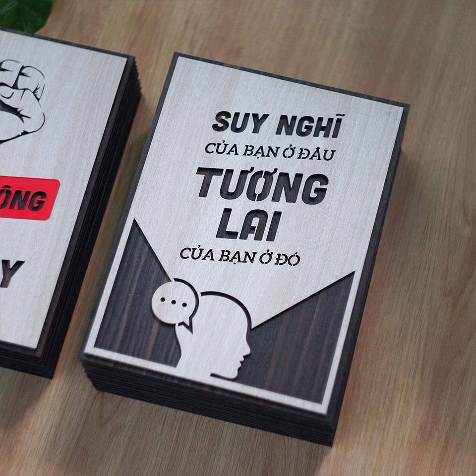 Tranh khẩu hiệu truyền động lực TBIG122, trang treo trang trí văn phòng slogan suy nghĩ của bạn ở đâu tương lai bạn ở đó