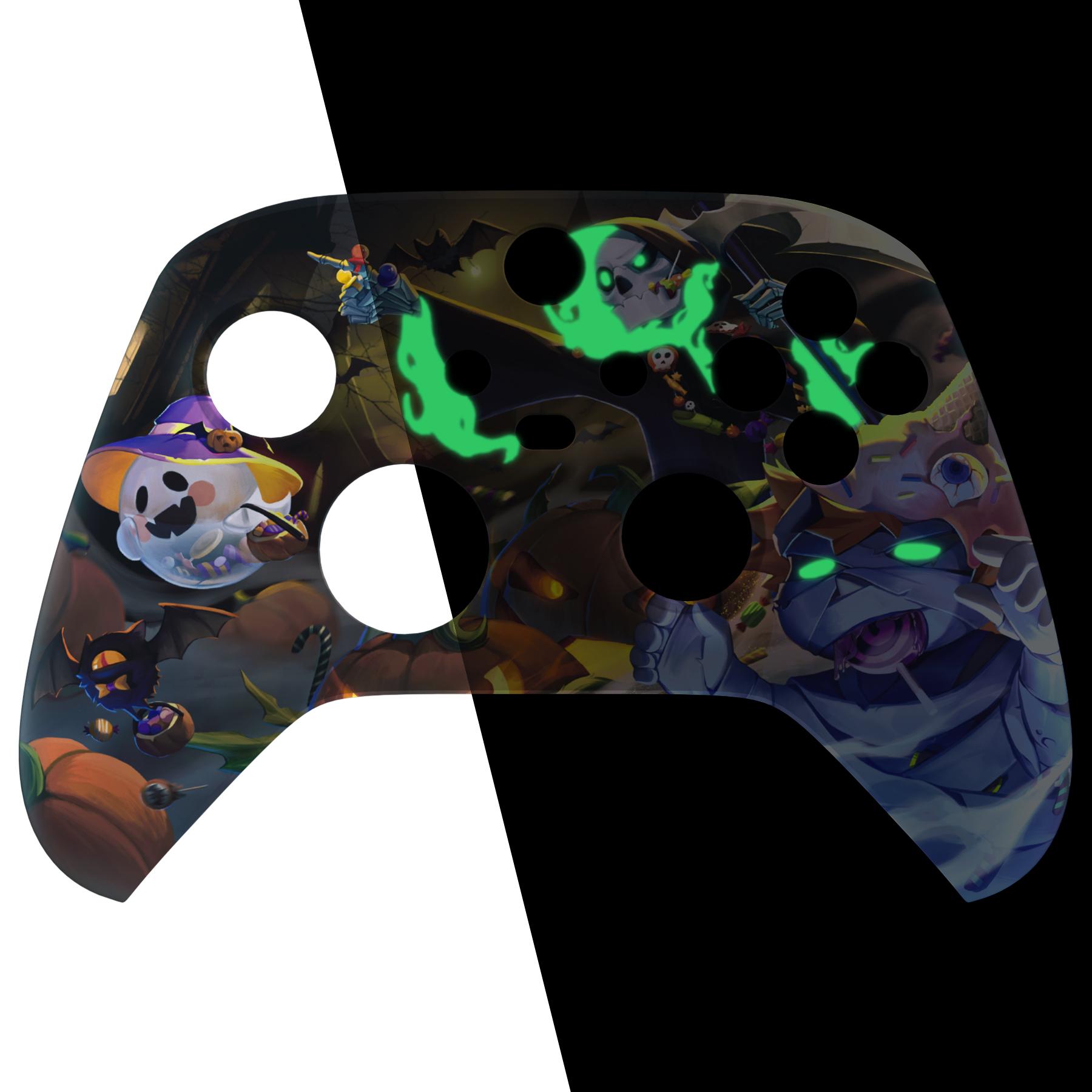 Mẫu cực đoan tùy chỉnh cảm ứng cảm ứng mềm mại phía trước vỏ bọc cho Xbox Series X/S Bộ điều khiển: Halloween CandyNight