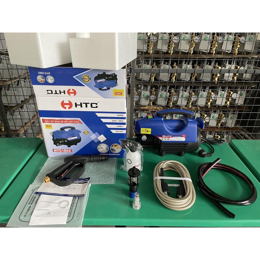 Máy xịt rửa xe motor đồng công suất 1800W,Áp lực 100bar,8L/phút,trọng lượng 8.5kg Hiệu HTC1803