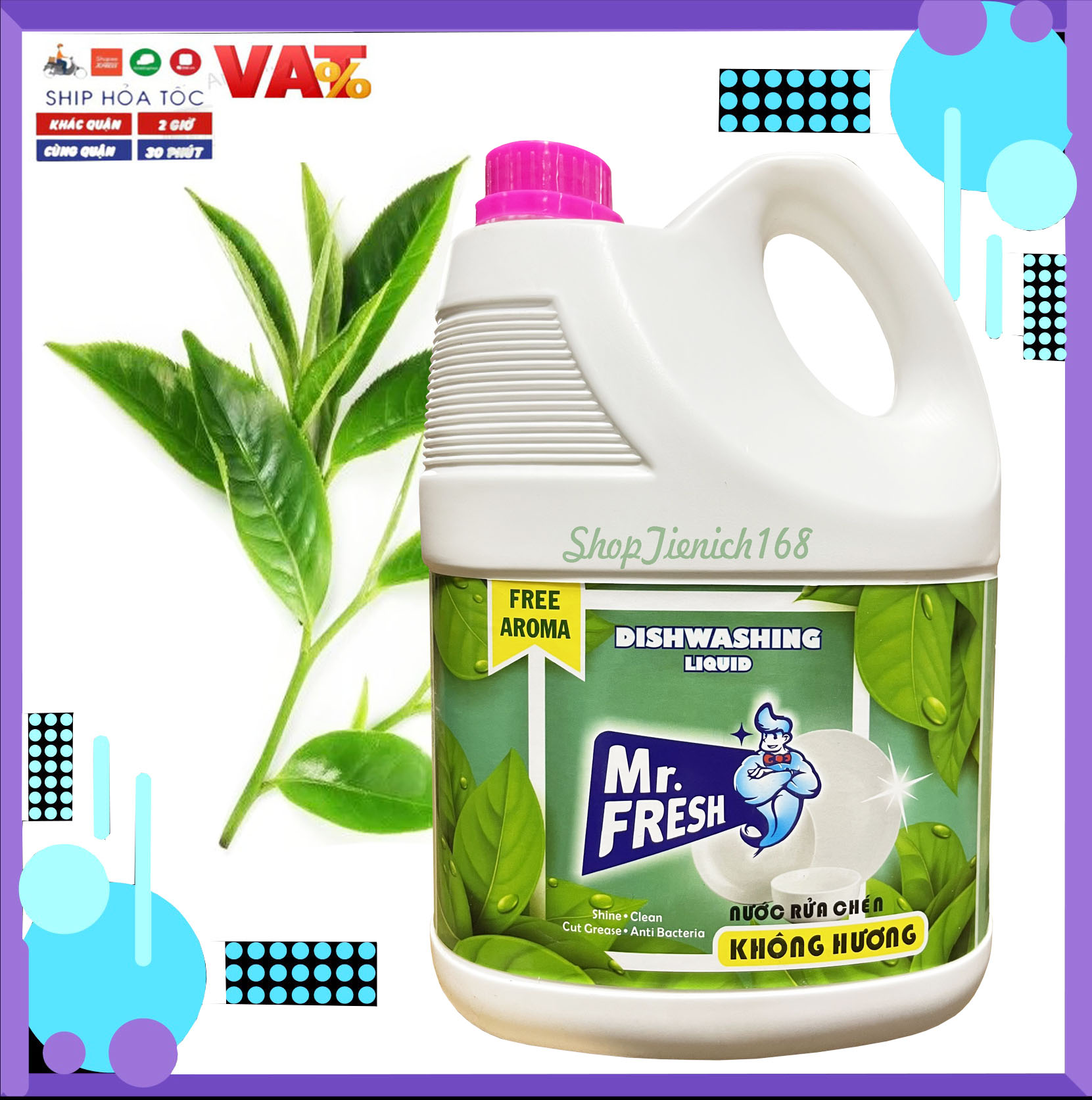 Nước rửa bát đậm đặc Mr.fresh hương quế 3800ml