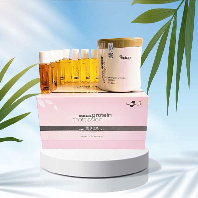 Bộ mặt nạ phục hồi tóc hư tổn Protein + Tinh chất Keratin Studio Galanzer lọ 30ml