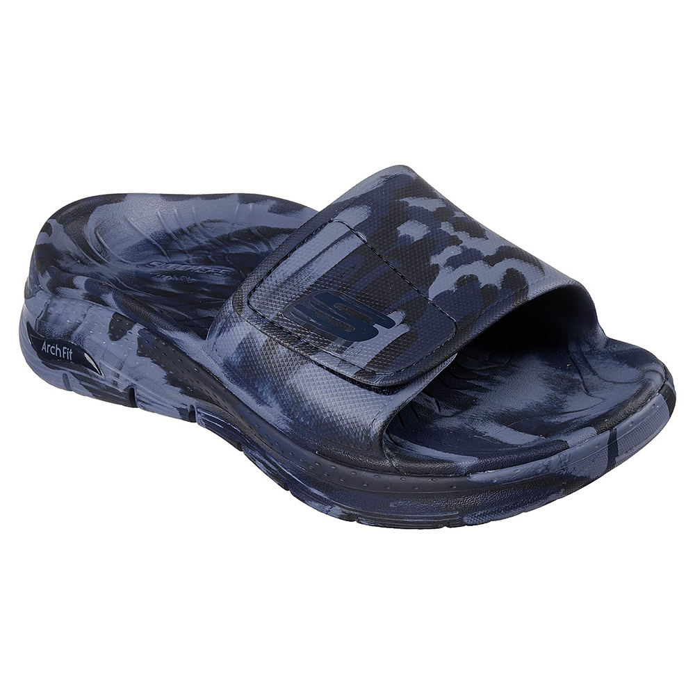 Skechers Nam Dép Quai Ngang Đi Bộ Giặt Máy Được, Thường Ngày, Đi Học, Đi Làm Arch Fit Foamies Beach Escape Walking Anti-Odor, Arch Fit, Dual-Density, Hanger Optional, Machine Washable - 243170-NVY