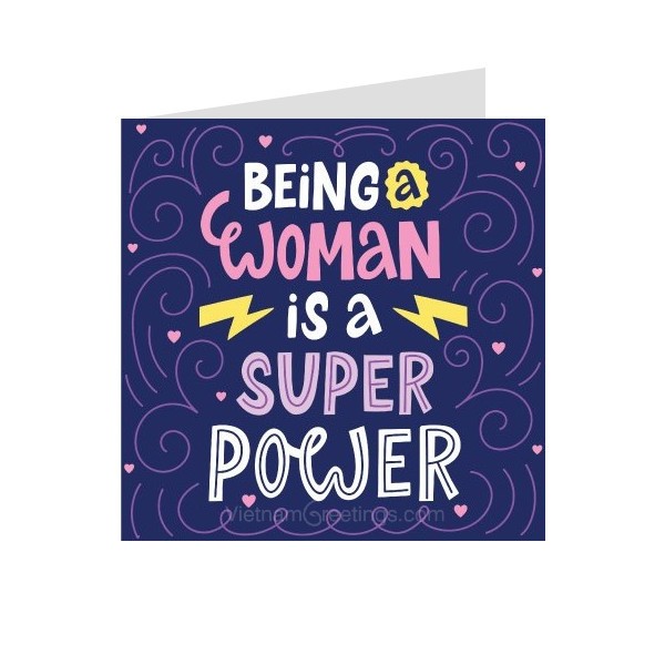 Combo 4c Thiệp ngày phụ nữ 8.3 và 20.10 Women's day - Thiệp Grey 9x9cm kèm phong bì