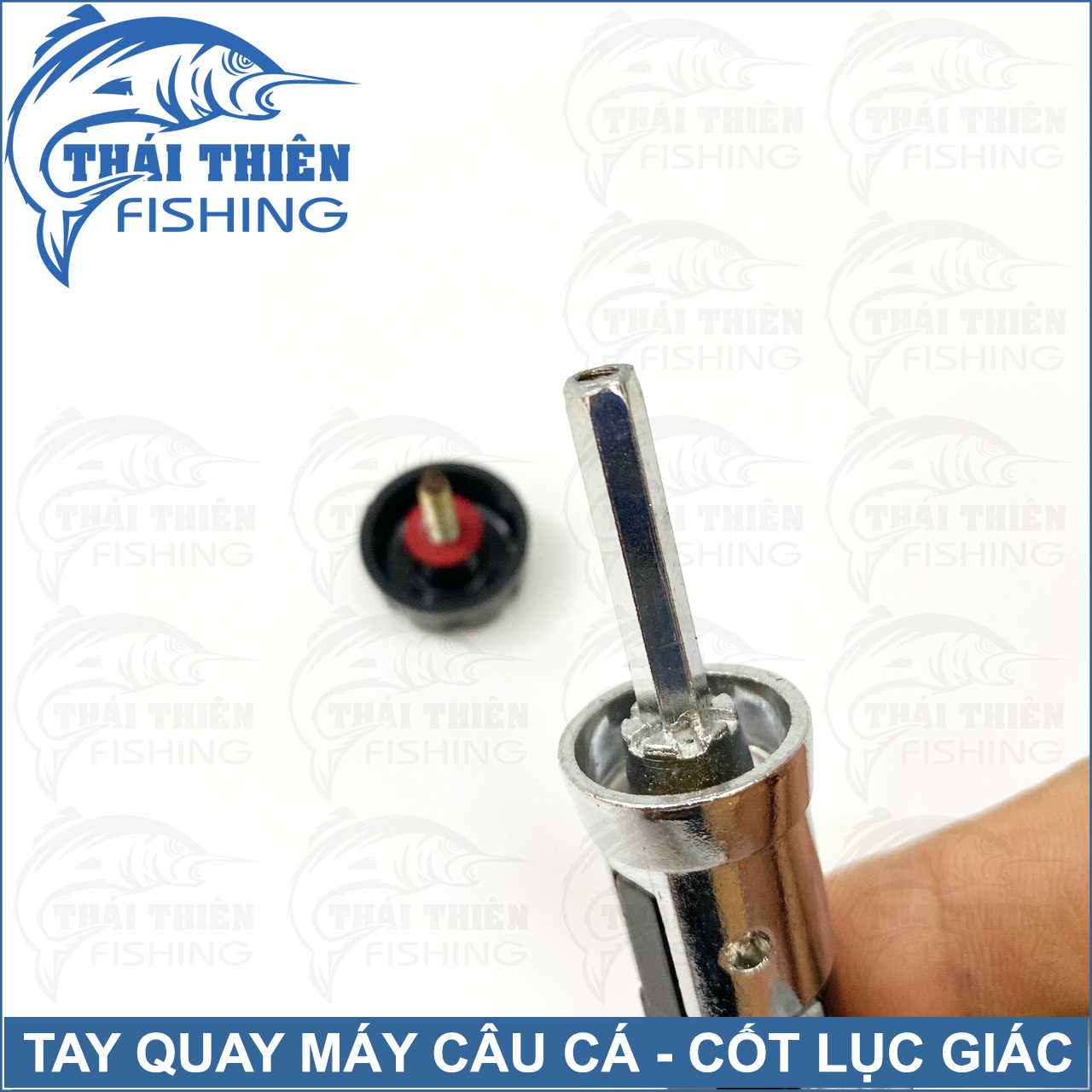 Tay Quay Máy Câu Cá Nhựa Núm Gỗ Gập Gọn Cốt Lục Giác Nhỏ