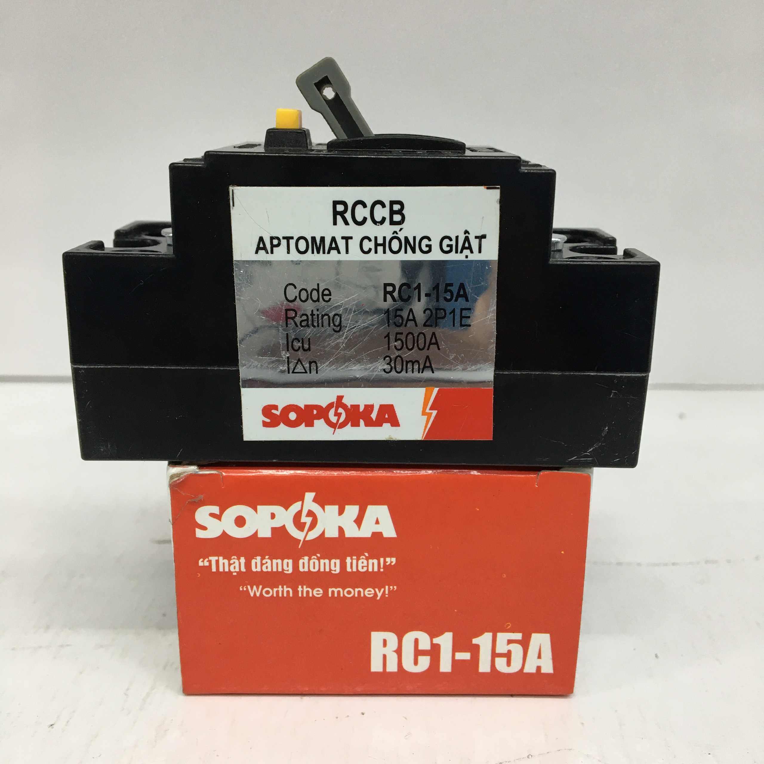 Aptomat chống giật Sopoka RC1-15A