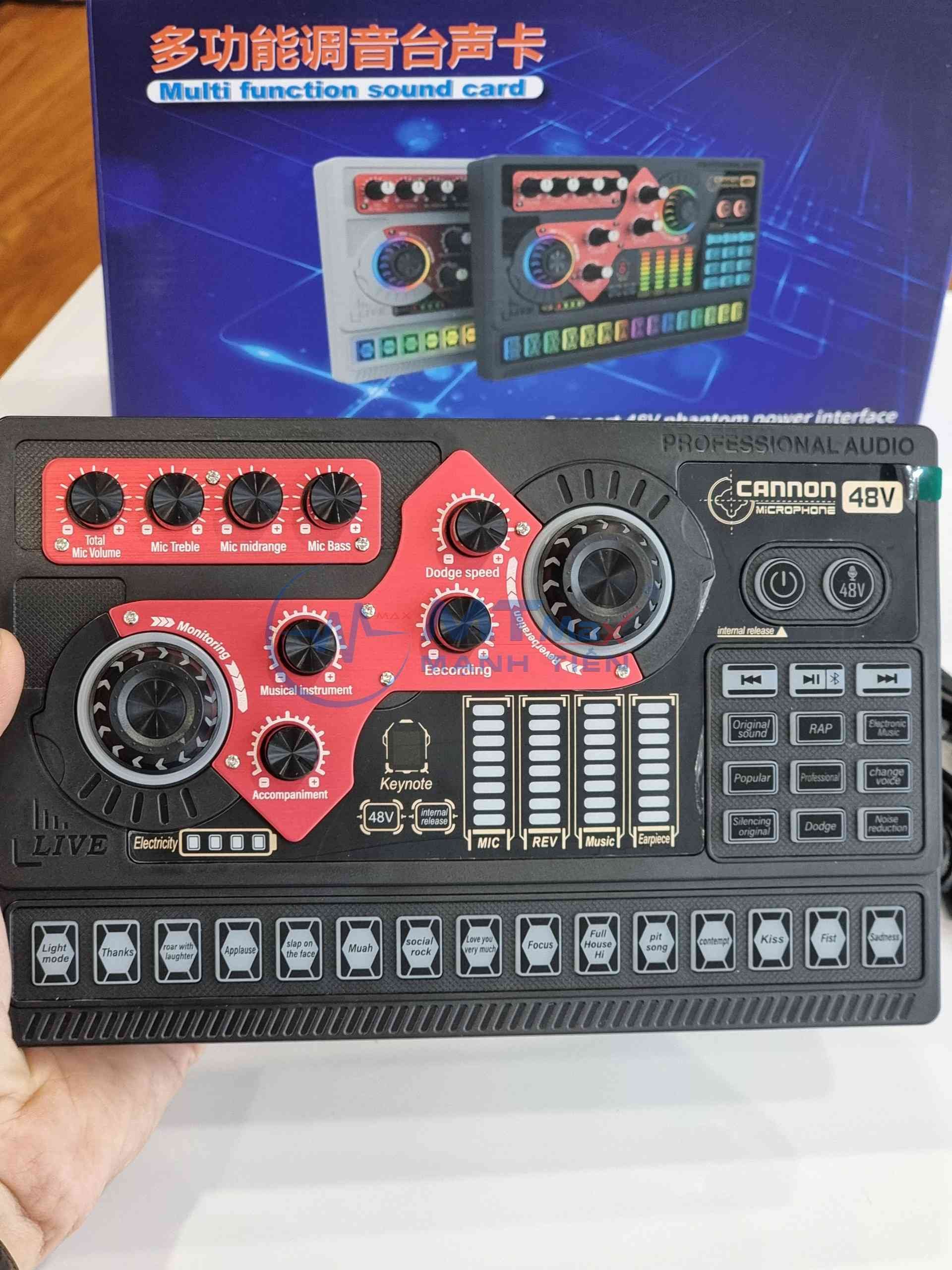 SoundCard X5 mới 2023: Hỗ trợ Auto-tune, Bluetooth, Pin sạc, Đèn LED và nhiều hiệu ứng âm thanh đa dạng