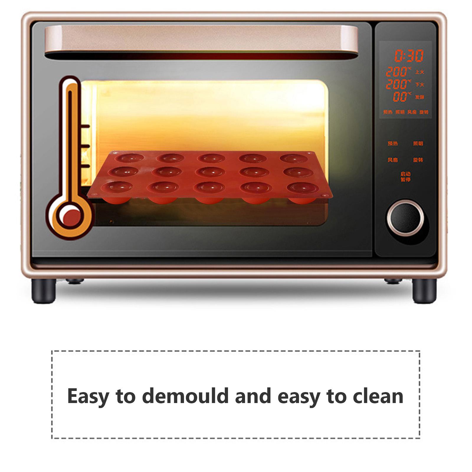 Khuôn làm bánh bằng silicone có 15 ngăn hình cầu