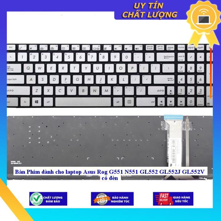 Bàn Phím dùng cho laptop Asus Rog G551 N551 GL552 GL552J GL552V có đèn - Hàng chính hãng - MÀU ĐEN ĐỎ - CÓ ĐÈN MIKEY2461