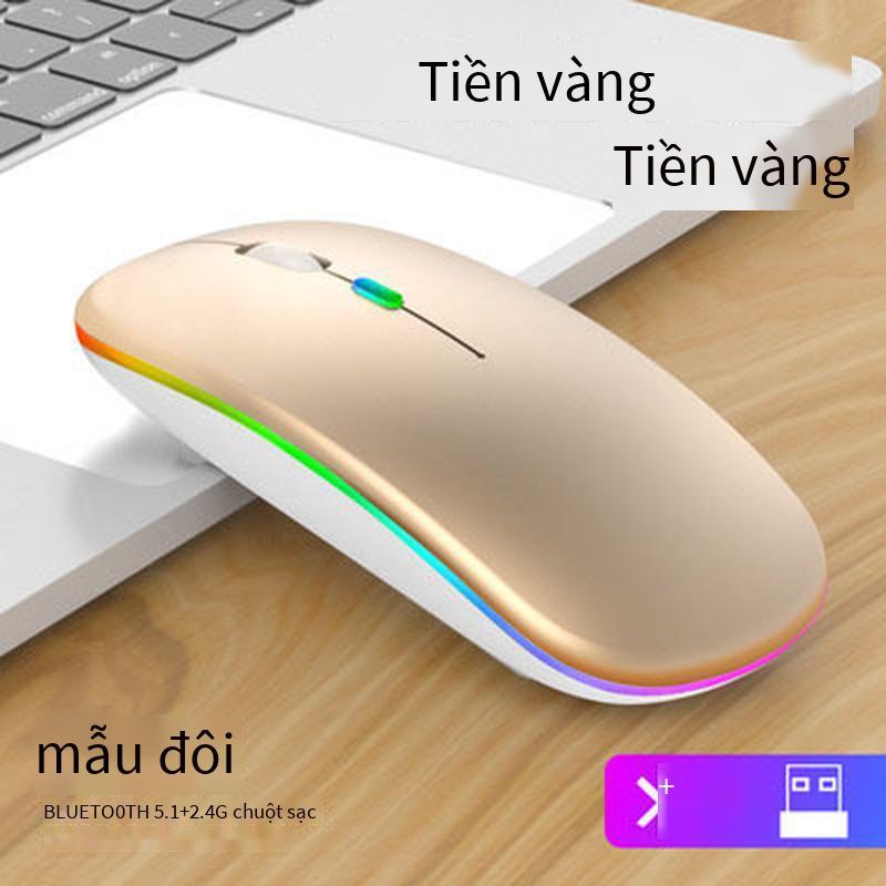 Chuột không dây 2.4G giá thấp nhất tắt tiếng chuột không dây hai chế độ bluetooth siêu mỏng phát sáng