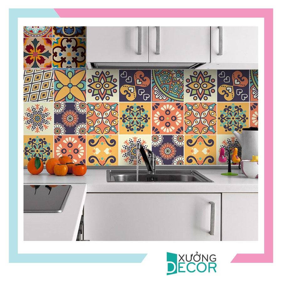 Mẫu Decal dán gạch bông loại 1 - nhiều mẫu - Nguyên tấm khổ 40x60cm 0000