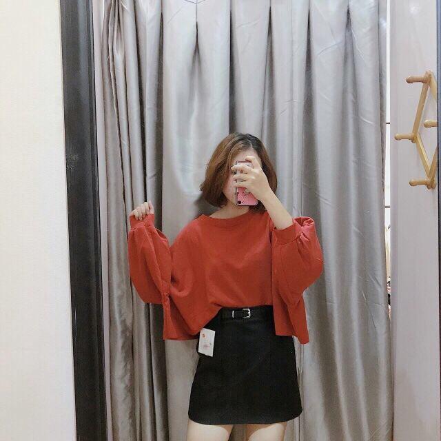 Áo tay dài croptop form rộng