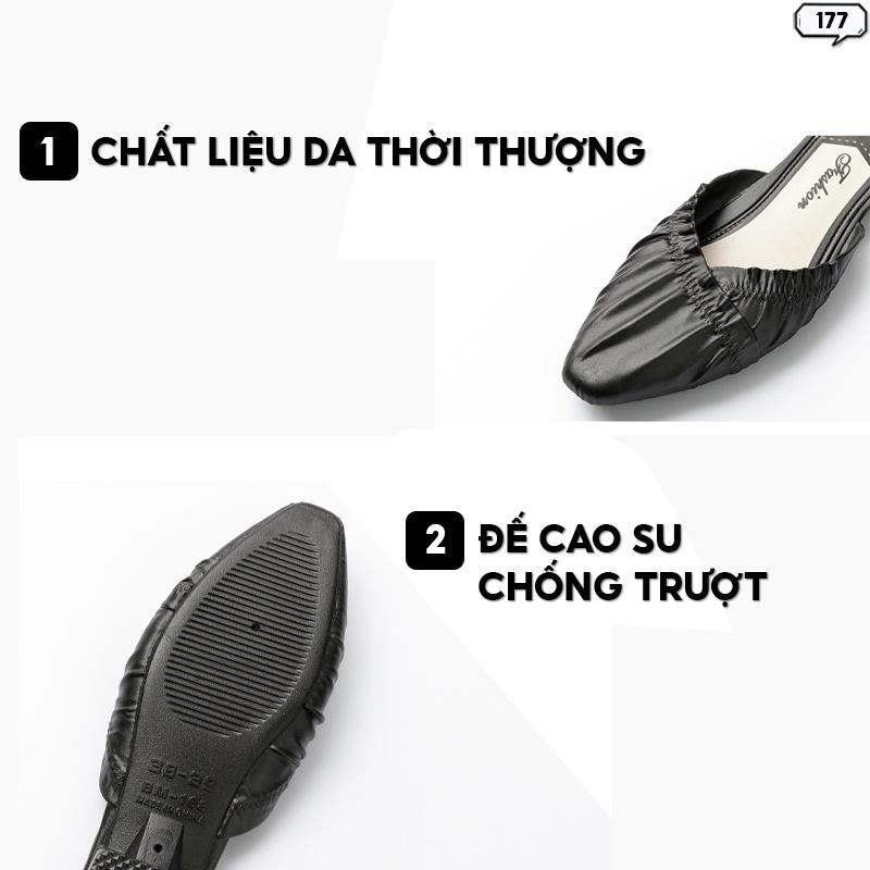 Dép Sục Nữ Bít Mũi Có Bèo Nhún Đế 5cm Đi Êm Chân Co Giãn Ôm Theo Form Chân Nhìu Màu 177