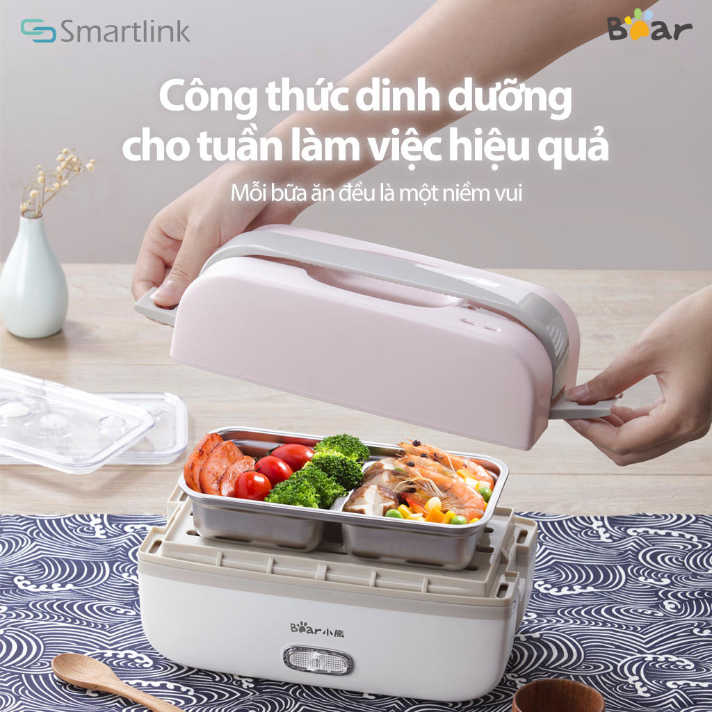 Hộp Cơm cắm điện bear DFH-B10J2-, hộp cơm văn phòng,tự nấu chín,giữ nhiệt - Hàng chính hãng