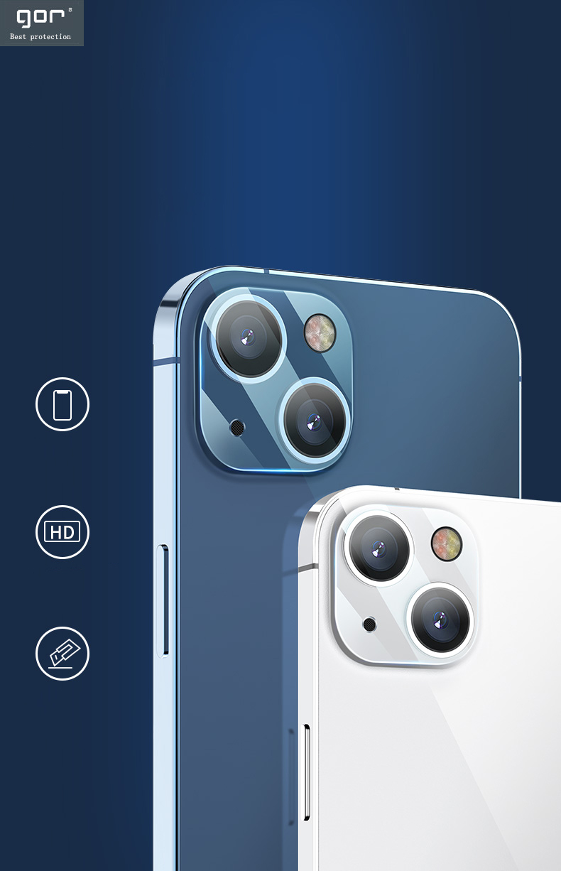 Miếng Dán Kính Cường Lực Camera chống trầy GOR cho iPhone 13 Mini / 13 / 13 Pro / 13 Pro Max - Hàng Nhập Khẩu