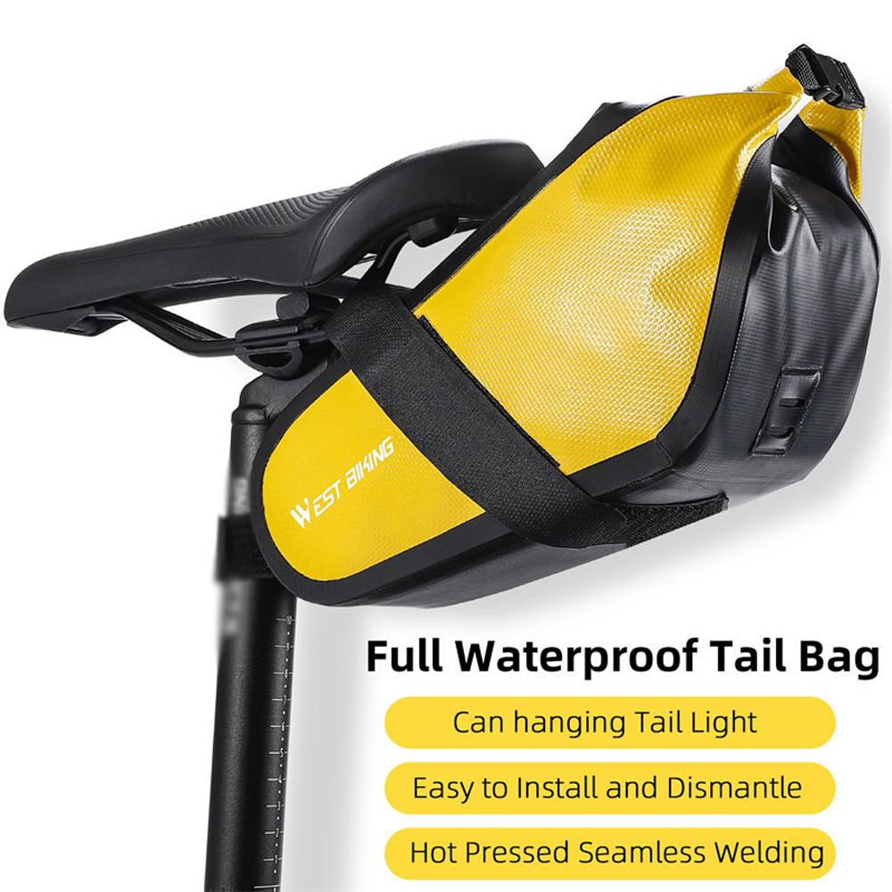 Bike Saddle Tube Bag Waterproof Bicycle Under Seats Bag Large Capacity Cycling Storage Bag Quick Release Bicycle Accessories
