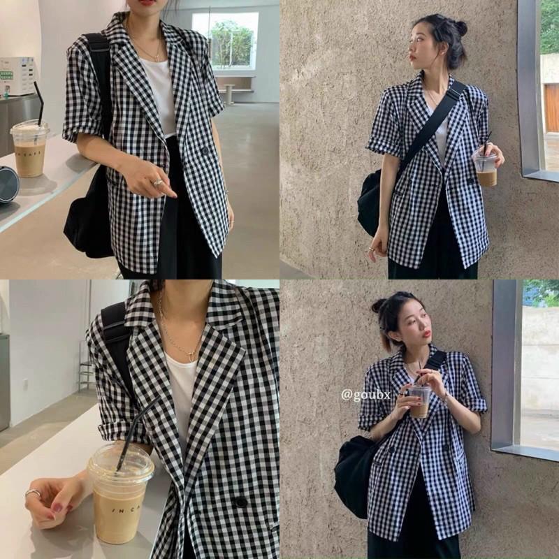 Áo Khoác ULLAZANG BLAZER tay ngắn trẻ trung chất vải mịn dày dặn