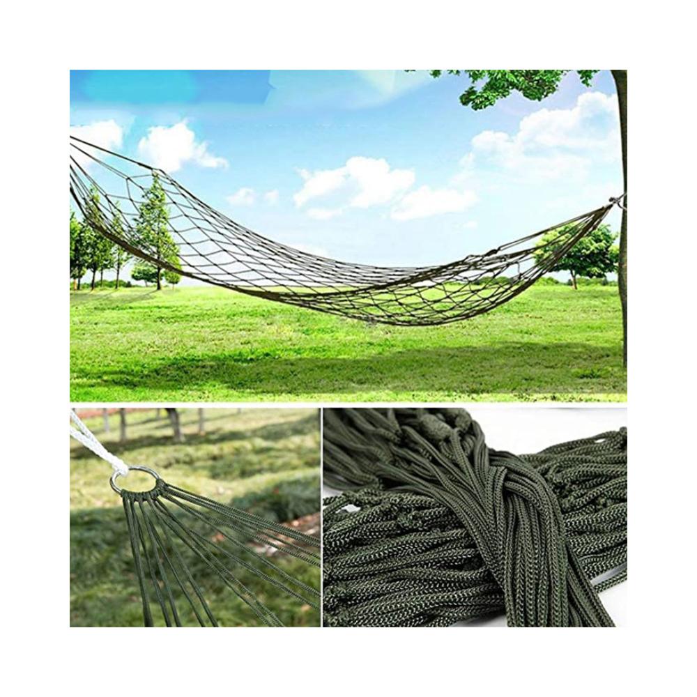 Du Lịch Võng Cắm Trại Võng Ngoài Trời Thể Thao Võng Xanh Dương Phối Lưới Nylon Ngủ Kèm Móc Treo Cho Sân Vườn Bãi Biển Cắm Trại
