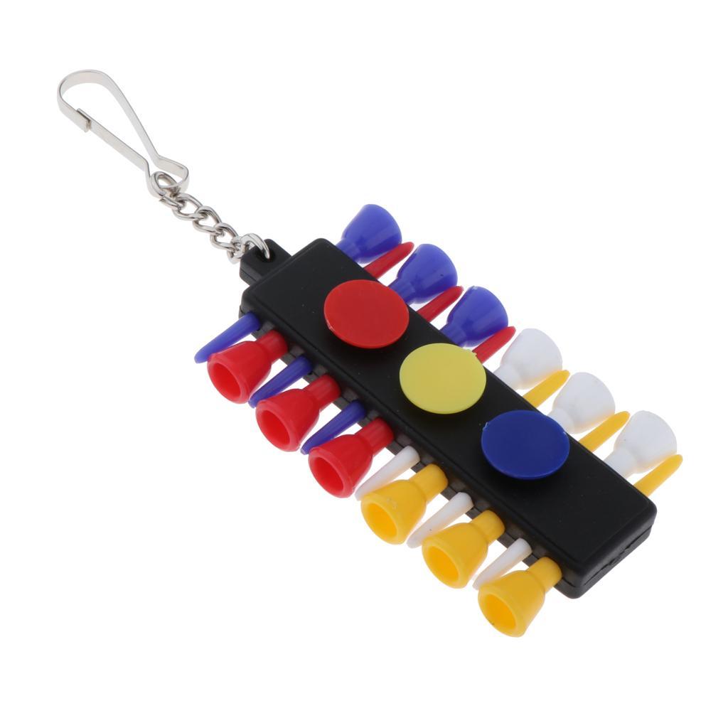 Portable Golf Tee Holder Carrier With 12pcs Tees &  ball Markers Belt Clip