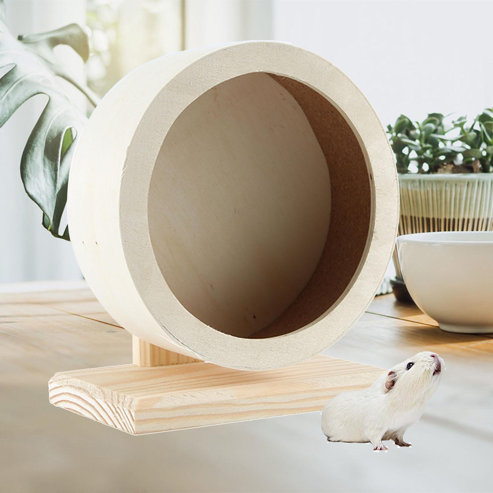 2 x Round Wooden Hamster Exercise Sports Wheel Mouse Rat Gerbil Pet Toy
