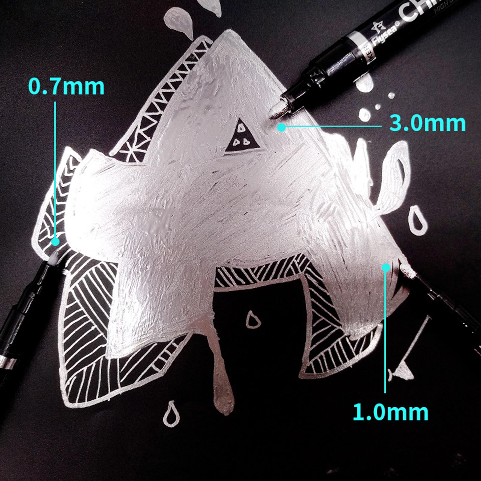 Liquid Chrome Marker Oil-Based Paint Pen 1mm for Glass Plastic Metal Stone