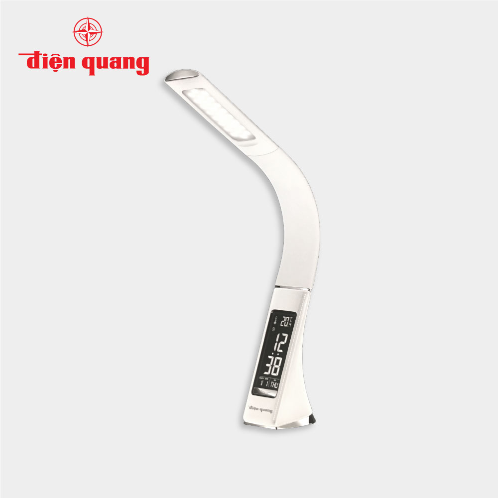 Đèn bàn LED Bảo vệ thị lực Điện Quang ĐQ LDCL1.1 (Đèn bàn 5W, tích hợp đồng hồ báo thức)