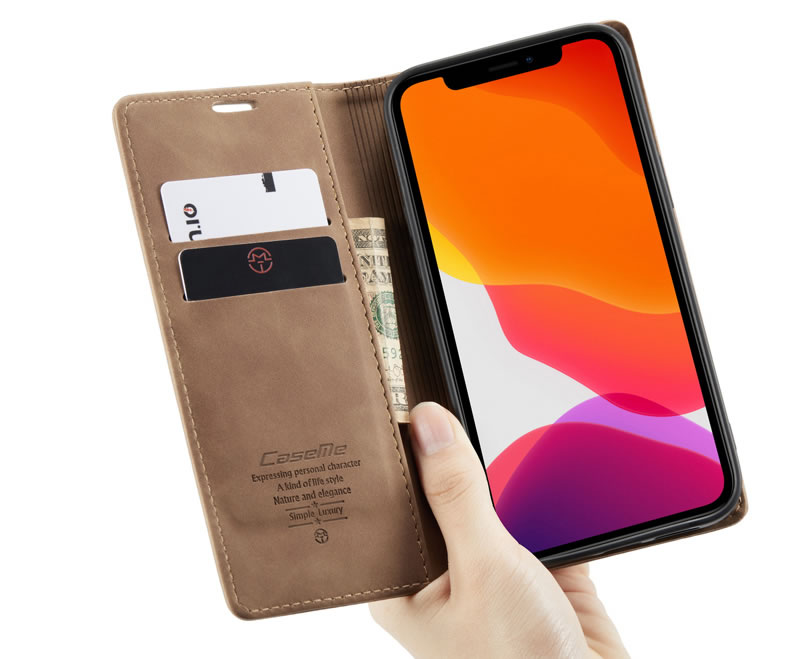 Bao da bò thật dạng ví chính hãng Caseme dành cho iPhone 12 Pro