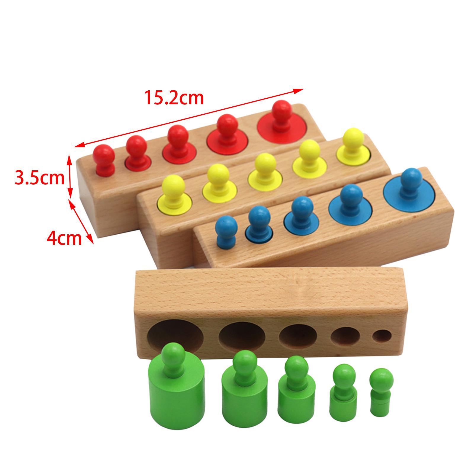 Column Block Toys Educational Wooden Sorter Toy for Kids Color Recognition Board