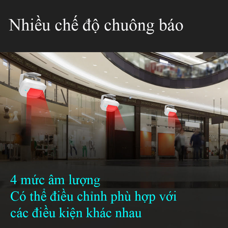 Chuông Báo Khách Cửa Hàng, Báo Động Chống Trộm Cảm Biến Chuyển Động Hồng Ngoại Không Dây CTFAST 02 - Lời Chào Báo Khách Ghé Thăm, Dọa Trộm Xâm Nhập