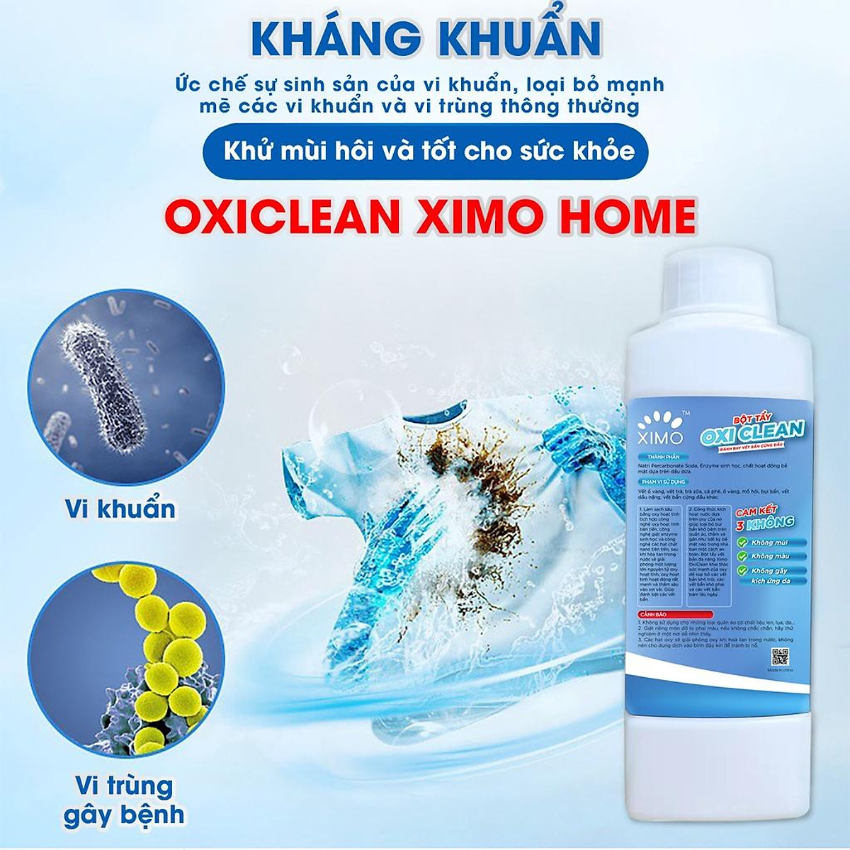 Bột tẩy trắng quần áo đồ gia dụng đa năng Oxi Clean Ximo 350G