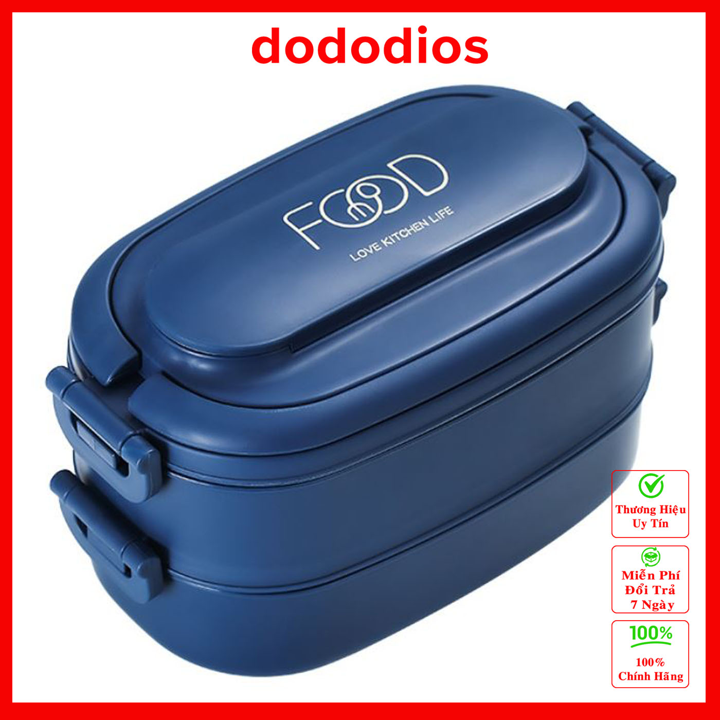 Bộ Hộp Cơm 2 Tầng 2 Ngăn - Hộp Đựng Cơm Văn Phòng 2 Tầng Cao Cấp - Hàng Chính Hãng dododios