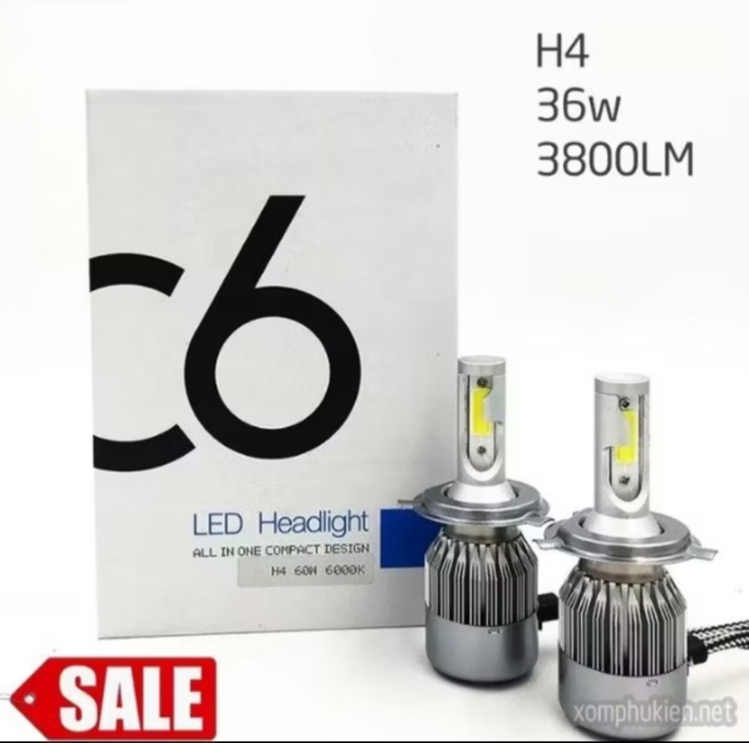 1 CÁI BÓNG ĐÈN PHA LED H4 C6 LẮP XE MÁY ÔTÔ MẪU MỚI