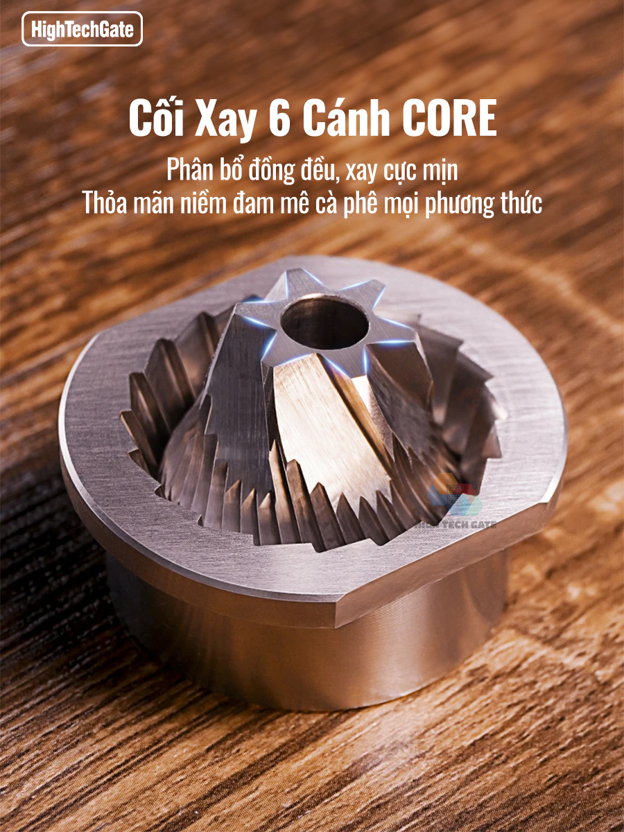 Máy Xay Cà Phê Cầm Tay G4B Toàn Bộ Kim Loại Cao Cấp, Hệ Thống 6 Cánh Core Kép, 55 Cấp Độ 11 Level, Hàng Chính Hãng