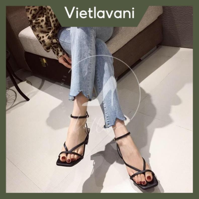 Hot 2023 GIÀY SANDAL CAO GÓT MÃ S13 XỎ NGÓN 2 MÀU ĐEN VÀ TRẮNG VIETLAVANI ĐẸP BỀN CHUẨN XUẤT