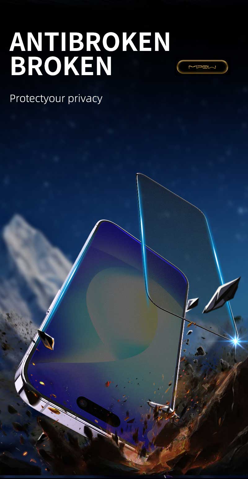 Miếng Dán Kính Cường Lực Chống Chói Chống Vân Tay Mipow KingBull Cho iPhone 16 Pro Max / 16 Plus Anti Glare Premium - Hàng Chính Hãng