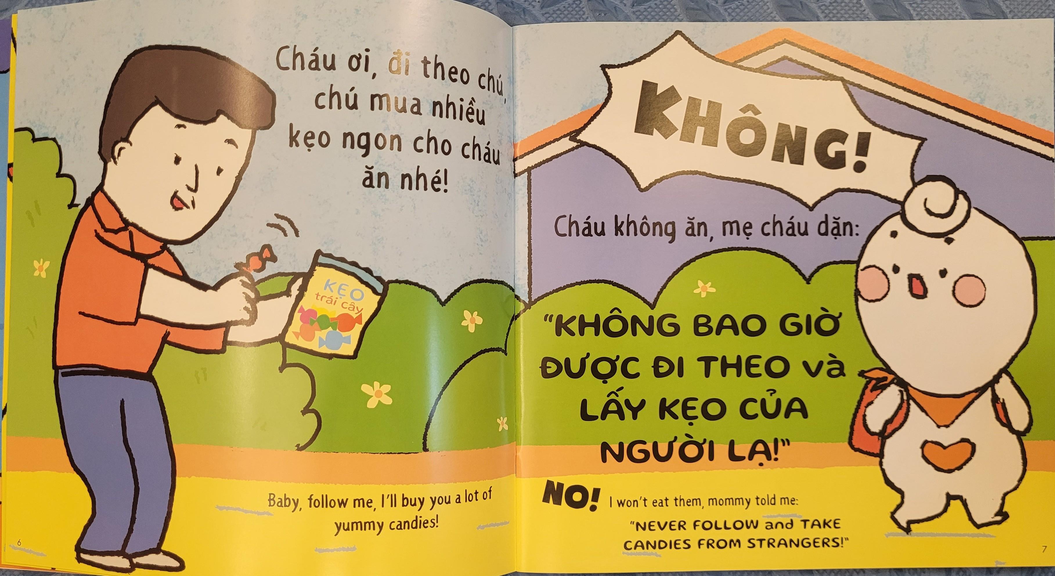Sách Ehon Miu Bé Nhỏ Phần 2 Song Ngữ - Đừng Theo Người Lạ Nhé