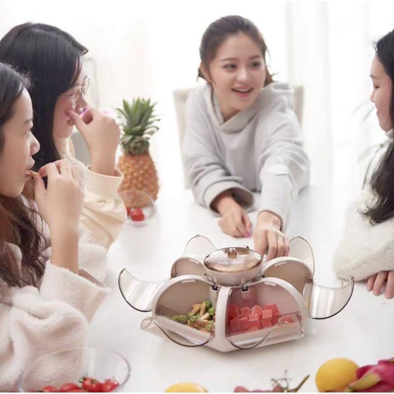 Khay mứt, Khay Đựng Bánh Kẹo 6 Cánh Hoa Tự Bung, Sang Chảnh, Lịch Sự, Mẫu Mới Nhất Tết 2021