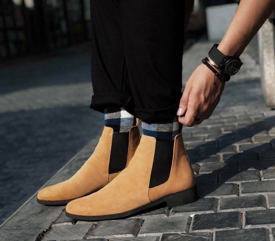 Giày nam Chelsea Boots Da Bò Lộn Cao Cấp Đế Cao Su Kiểu Dáng Đường Phố BẢO HÀNH 12 THÁNG Tặng Kèm Lót Phụ Kiện Của Boots