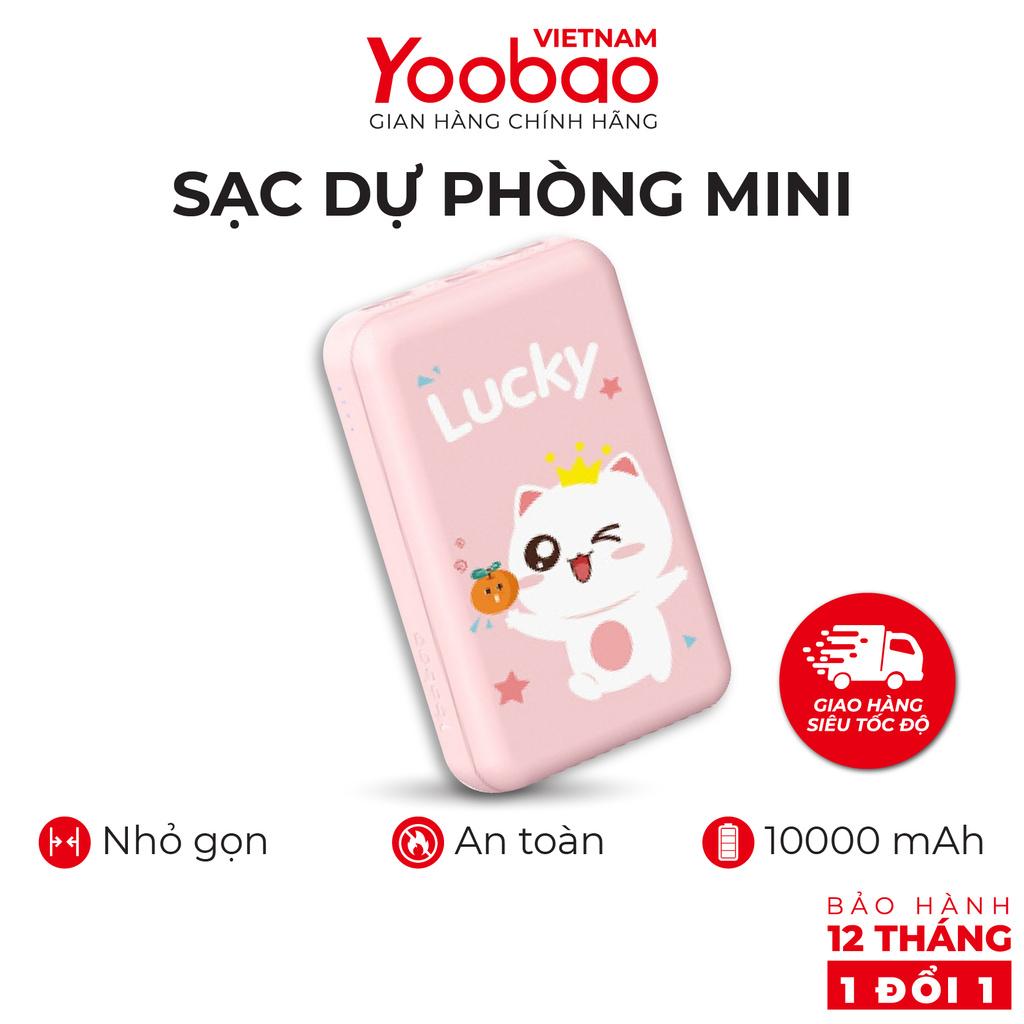 Sạc dự phòng mini 10000mAh YOOBAO P10W Kèm đèn LED - Hàng nhập khẩu