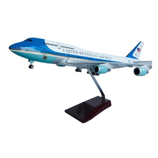 Mô hình máy bay Air Force One B747 United States of American 47 cm có đèn led bánh xe